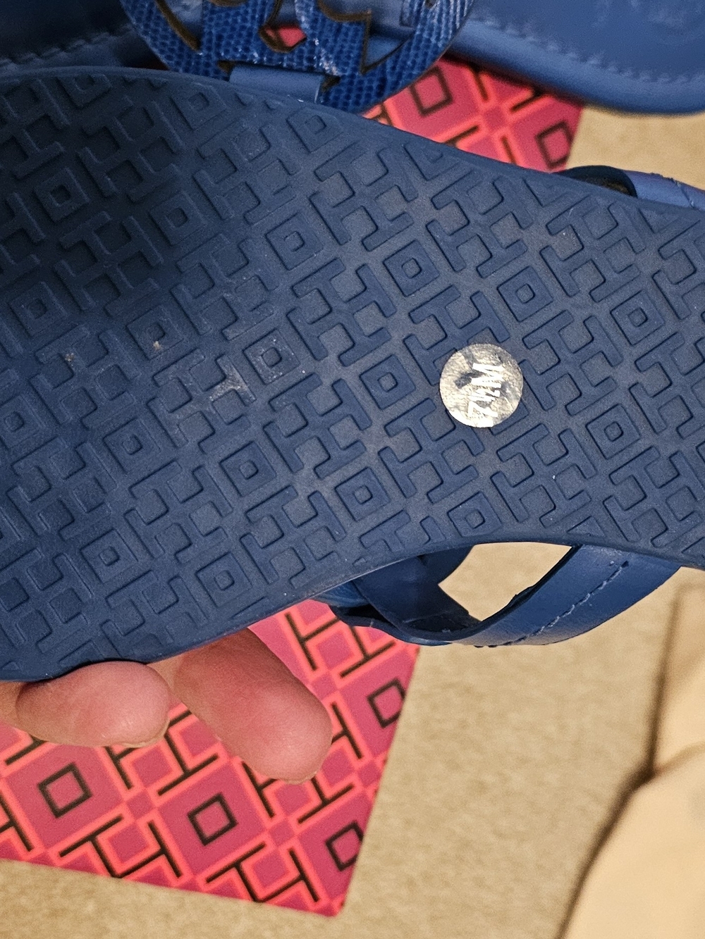 Tory Burch Blue Logo Thong Sandals - Picture 2 of 4